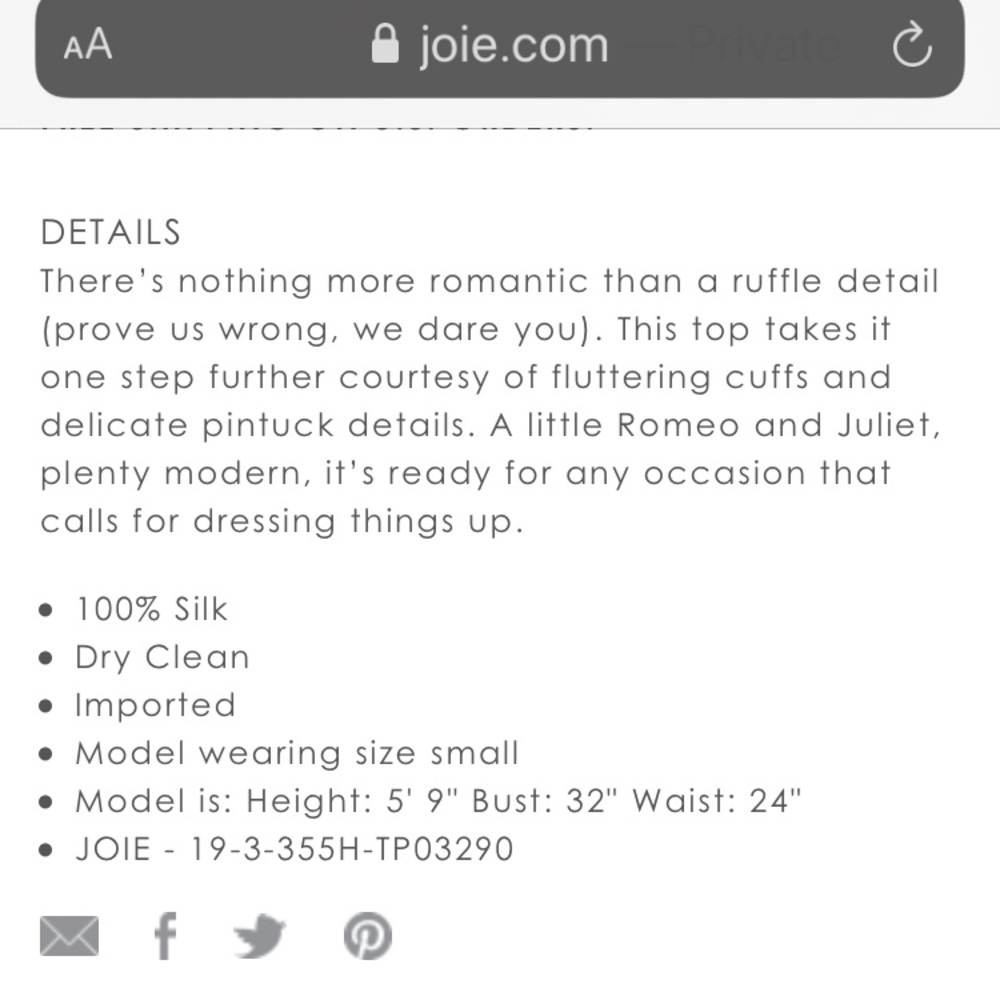 JOIE Silk blush pink top NWT - Picture 4 of 4